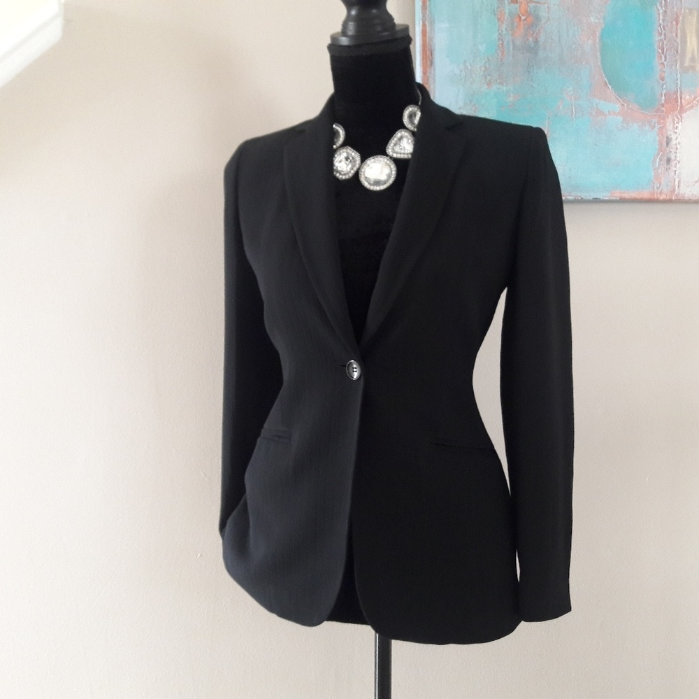Ann Taylor Petites / Pinstripe/ Textured Blazer - Picture 1 of 8